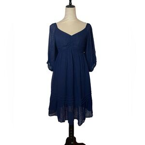 Label Ritu Kumar Swiss Dot Navy Dress